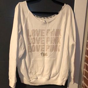 Oversized, Off the Shoulder PINK Pullover